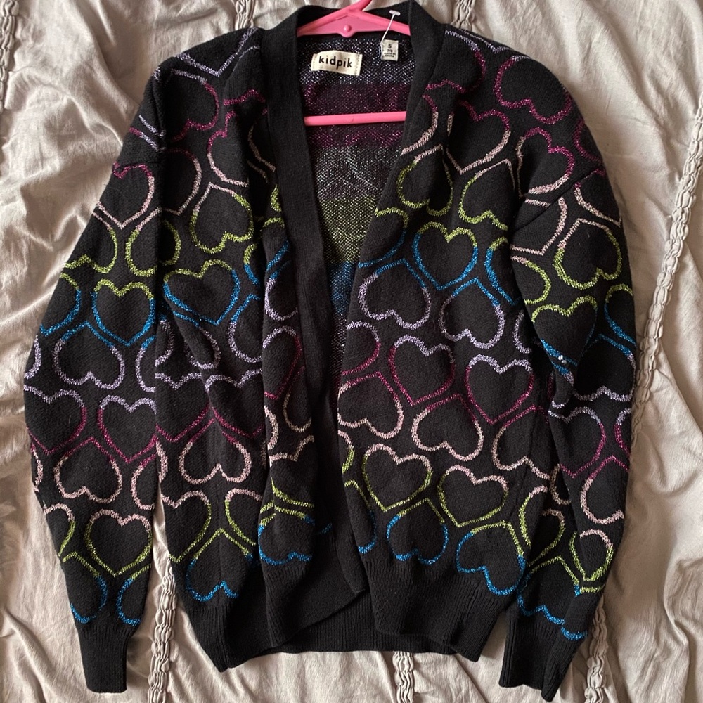 Adorable Metallic Detail Open Cardigan